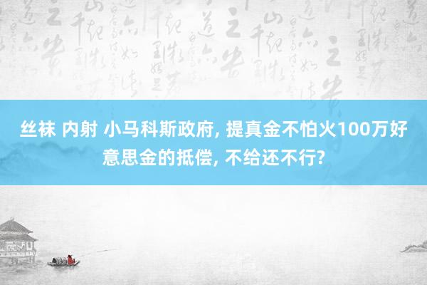 丝袜 内射 小马科斯政府， 提真金不怕火100万好意思金的抵偿， 不给还不行?