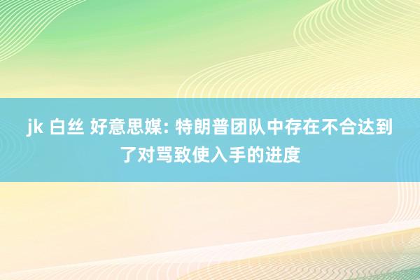 jk 白丝 好意思媒: 特朗普团队中存在不合达到了对骂致使入手的进度
