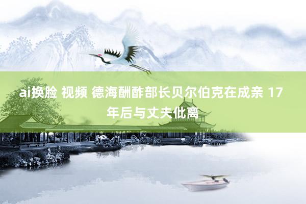ai换脸 视频 德海酬酢部长贝尔伯克在成亲 17 年后与丈夫仳离