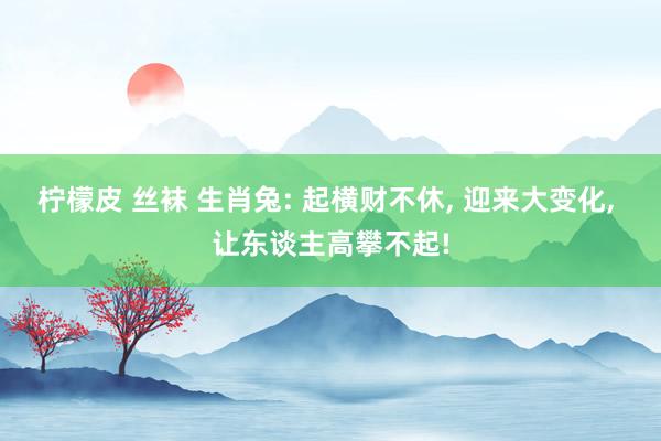 柠檬皮 丝袜 生肖兔: 起横财不休， 迎来大变化， 让东谈主高攀不起!